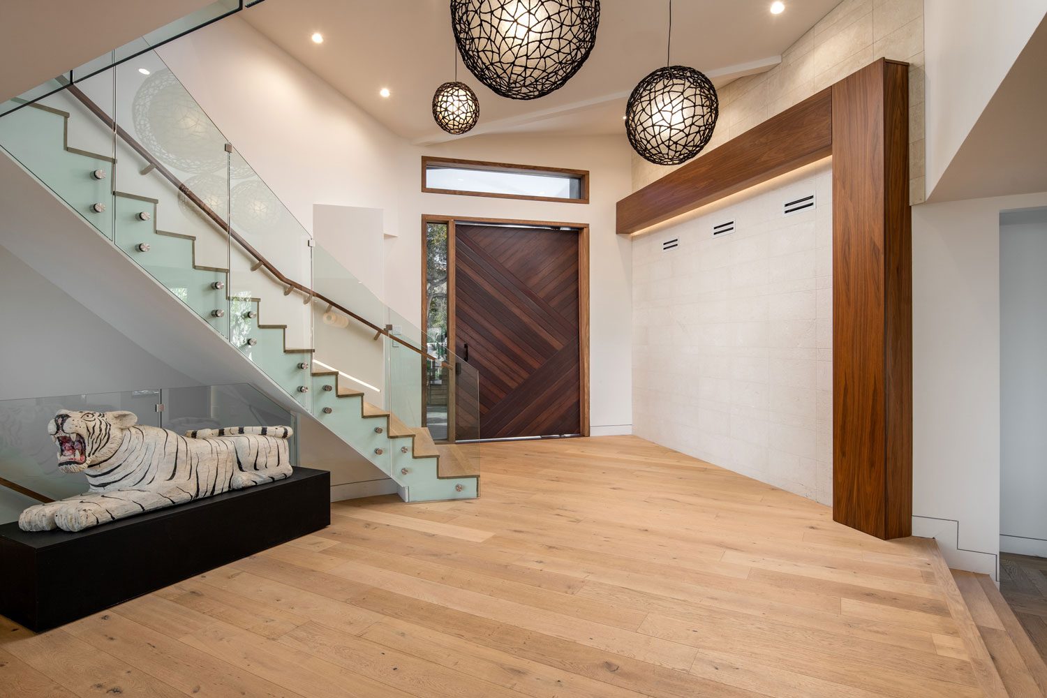 Allwood Champagne engineered white oak flooring in a light-filled room